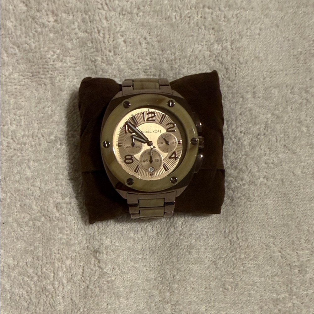 Michael Kors Metallic Silver Chronograph Watch